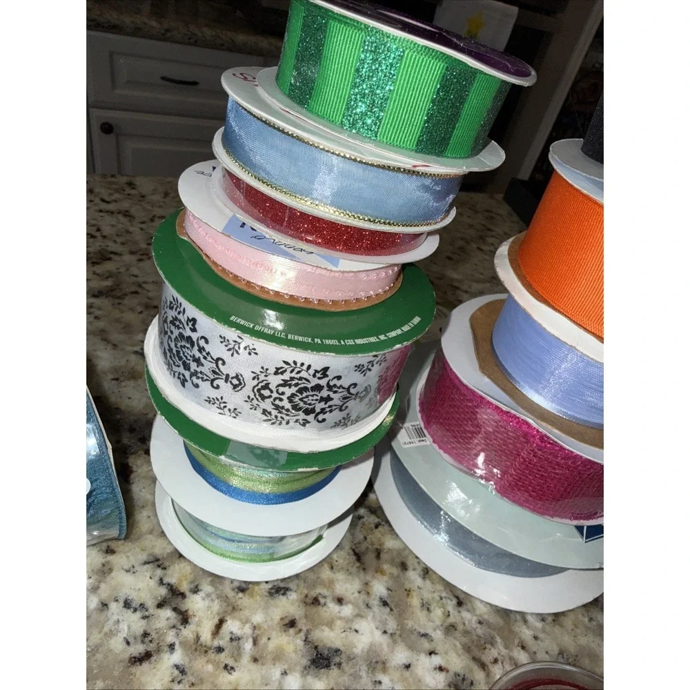 Ribbon‎ Bundle 27+ Rolls, Mesh New Crafting, Wreath Making Gifts  Variety 5536